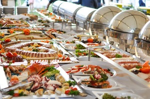 Buffet Line of Food represents content marketing customer experience and word of mouth leadership